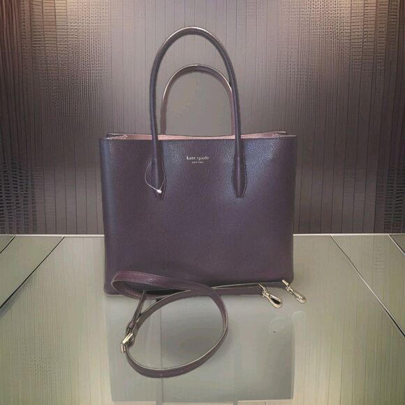 kate spade Handbags - Kate Spade New York Satchel Grape Refined Grain Leather Tote